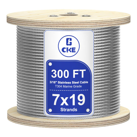 CKE 3/16" Silver T316 Stainless Steel Cable CW600