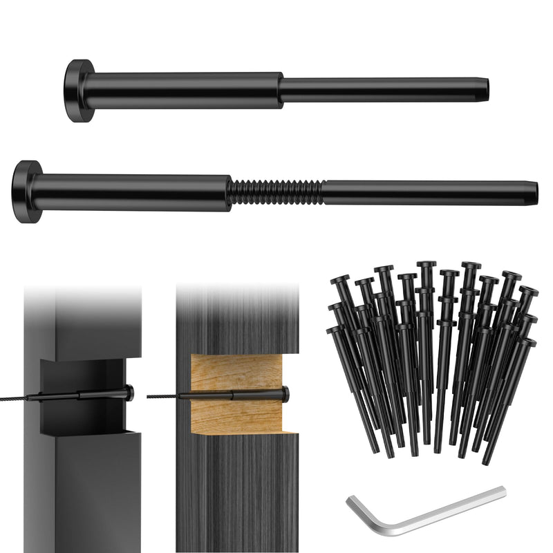 Load image into Gallery viewer, CKE 1/8" Invisible Black Cable Railing Swage Tensioner For 2x2 Wood &Metal Post BCR31-298