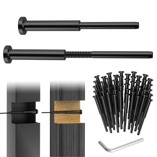 CKE 1/8" Invisible Black Cable Railing Swage Tensioner For 2x2 Wood &Metal Post BCR31-298