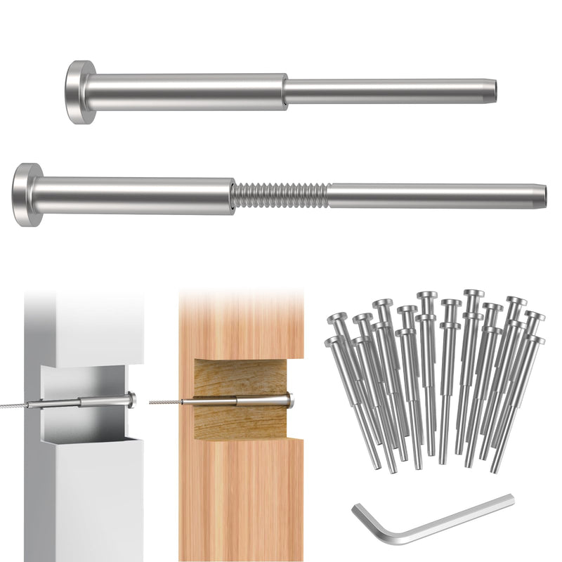 Load image into Gallery viewer, CKE 3/16" Invisible Silver Cable Railing Swage Tensioner For 2x2, 4x4 Wood/Metal Posts,CR31-298