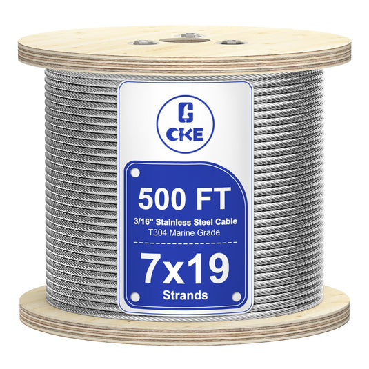 CKE 3/16" Silver T316 Stainless Steel Cable CW600