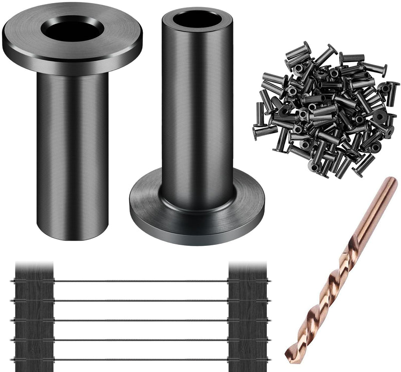 Load image into Gallery viewer, CKE BCR01 Black T316 Marine-grade Sleeves For 1/8" Cable, Ideal For Wood Railings_01