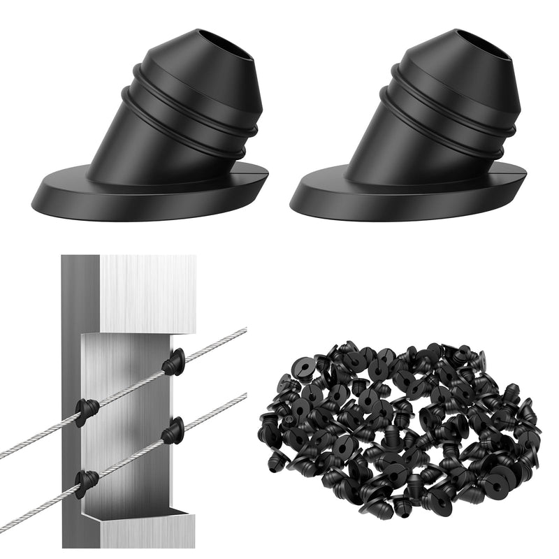 Load image into Gallery viewer, CKE Black 30° Cable Railing Rubber Grommets BCR30-30