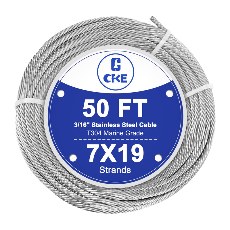 Load image into Gallery viewer, CKE 3/16" Silver T316 Stainless Steel Cable CW600