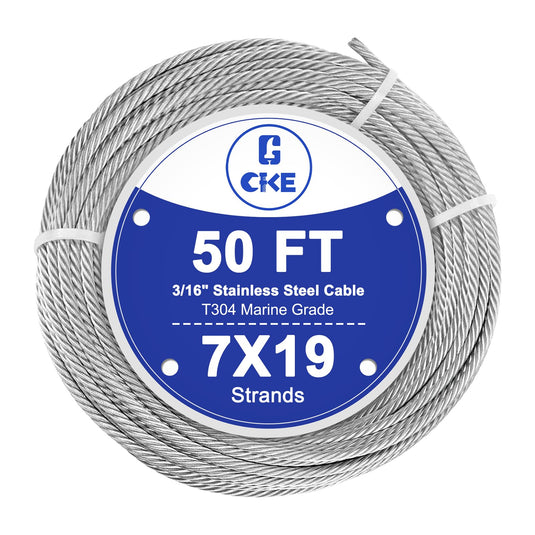 CKE 3/16" Silver T316 Stainless Steel Cable CW600