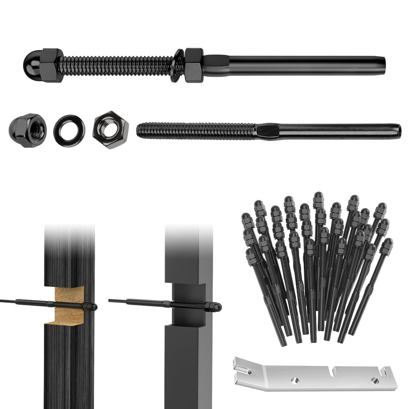 Load image into Gallery viewer, CKE 3/16" Cable Railing Swage Threaded Stud Tensioner for 2x2 Wood/Metal Post BCR06-183