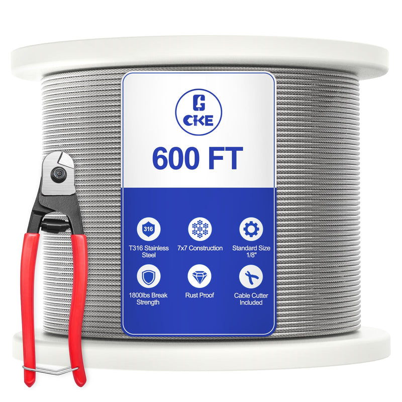 Load image into Gallery viewer, CKE 1/8" T316 Silver Stainless Steel Wire Rope  CW600_09