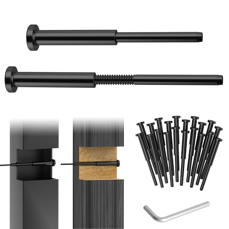 Load image into Gallery viewer, CKE 1/8" Invisible Black Cable Railing Swage Tensioner For 2x2 Wood &Metal Post BCR31-298