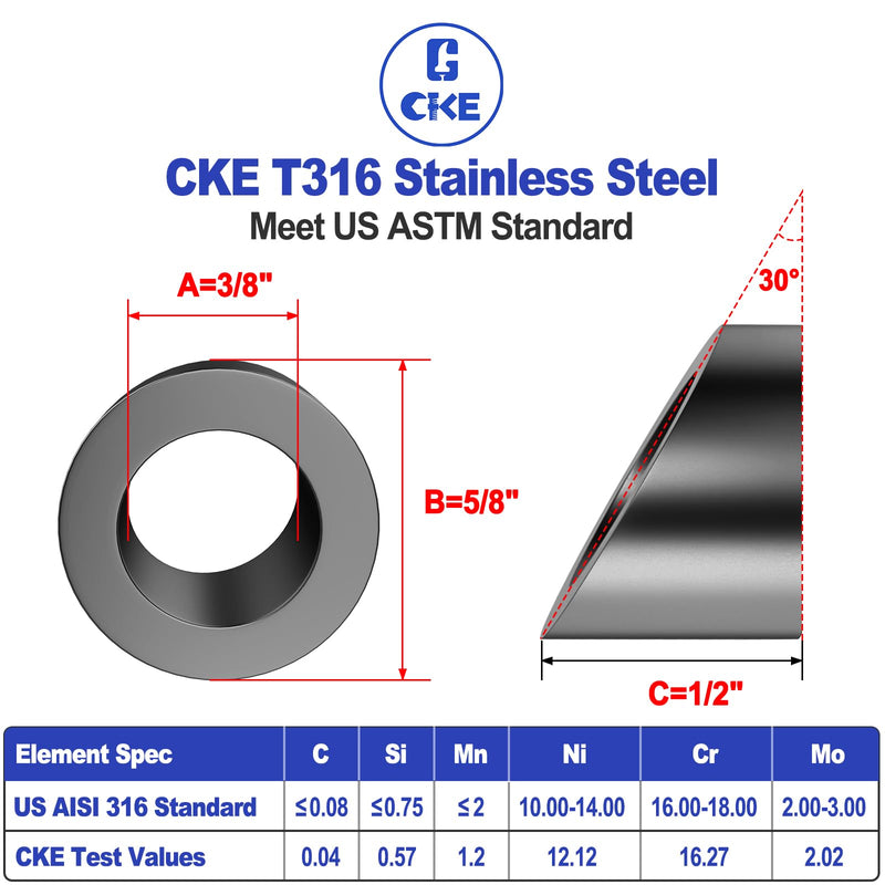 Load image into Gallery viewer, CKE 3/8" Black 30° Angle Beveled Washers BCR17_02