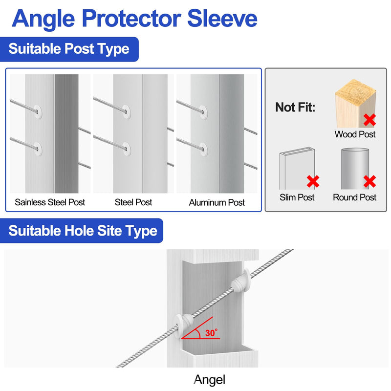 Load image into Gallery viewer, CKE 30 Degree Cable Railing Rubber Grommets For 1/8" 5/32" 3/16" Cables, WCR30