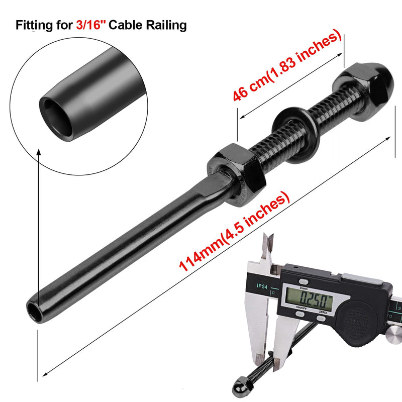 Load image into Gallery viewer, CKE 3/16" Cable Railing Swage Threaded Stud Tensioner for 2x2 Wood/Metal Post BCR06-183
