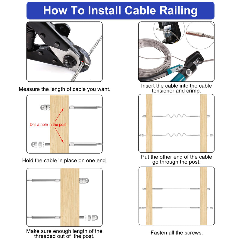 Load image into Gallery viewer, CKE 3/16" Cable Railing Swage Threaded Stud Tensioner For 2x2 Wood &Metal Post CR06-3/16-140