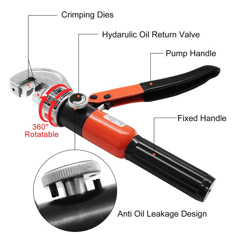 Load image into Gallery viewer, CKE Upgraded Red Hydraulic Cable Crimper Hand Tool HC05_03