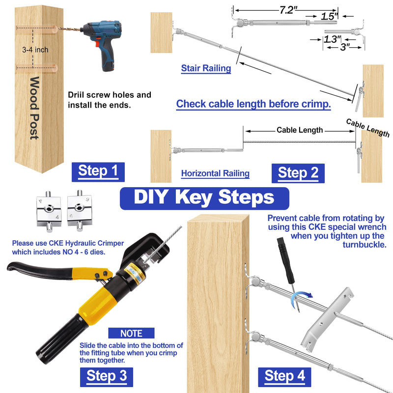 Load image into Gallery viewer, CKE 1/8" Silver Swage Toggle Turnbuckle Hardware Kit CR25_03