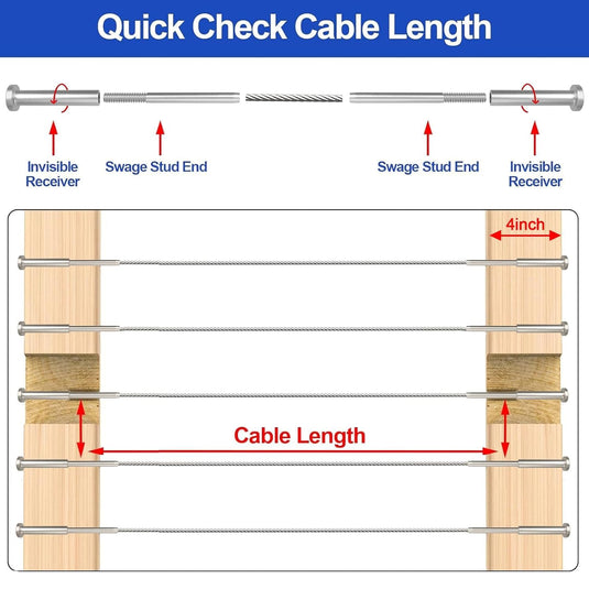 CKE 3/16" Invisible Silver Cable Railing Swage Tensioner For 2x2, 4x4 Wood/Metal Posts,CR31-298