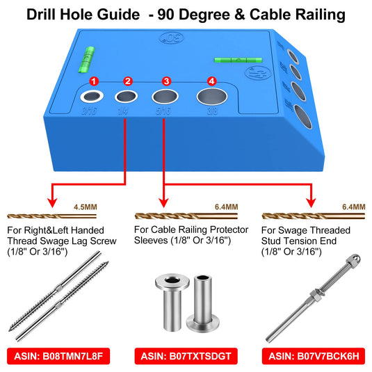 CKE Upgraded 30 45 90 Degree Angle Drill Hole Guide Jig  DG02_03