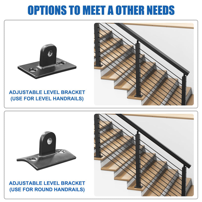 Load image into Gallery viewer, CKE 36" Adjustable Top Level Drilled Cable Railing Post(Post 35"x2"x2") LP01-N1