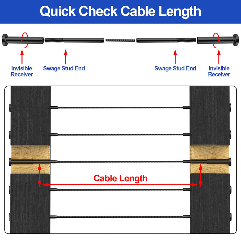 Load image into Gallery viewer, CKE 1/8" Invisible Black Cable Railing Swage Tensioner For 2x2 Wood &Metal Post BCR31-298
