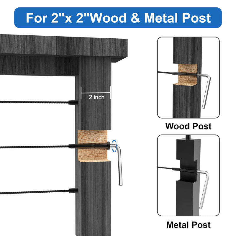 Load image into Gallery viewer, CKE 3/16" Invisible Cable Railing Swage Tensioner For 2"X2" Wood/Metal Posts,BCR31-217