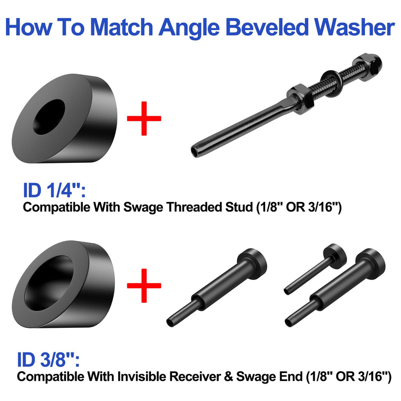 Load image into Gallery viewer, CKE 3/8" Black 30° Angle Beveled Washers BCR17_04