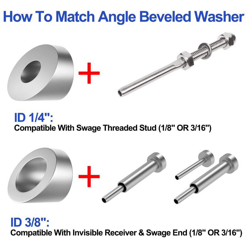 Load image into Gallery viewer, CKE 3/8"  30 Degree Cable Railing Angle Washers CR17-3/8-30