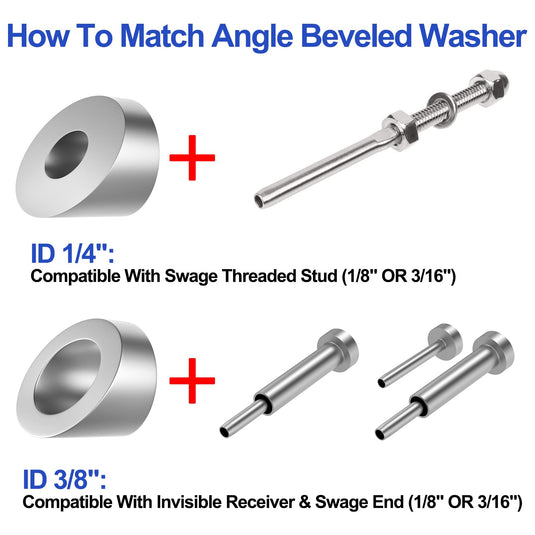 CKE 3/8"  30 Degree Cable Railing Angle Washers CR17-3/8-30