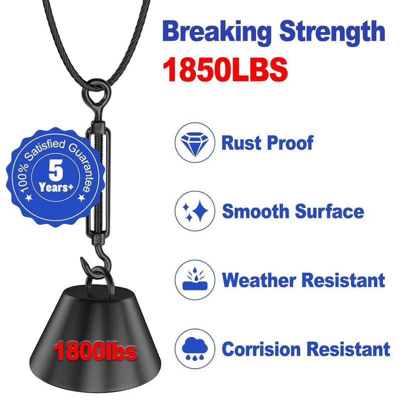 Load image into Gallery viewer, CKE 1/8" Black T316 Stainless Steel Wire Rope BCW6_05