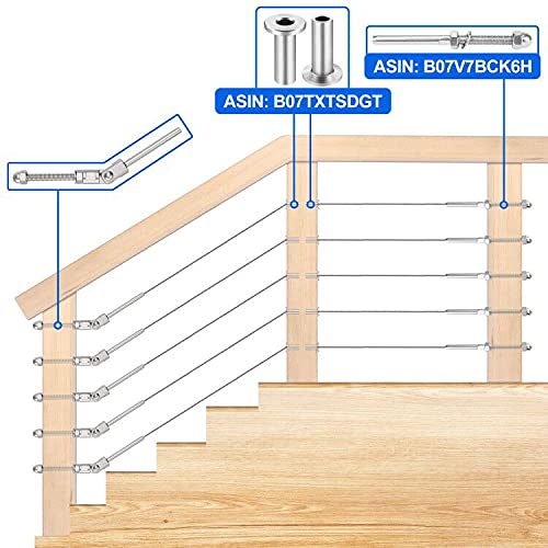 Load image into Gallery viewer, CKE 1/8" 180° Adjustable Angle Cable Railing Swage Threaded Stud Tensioner For 1-1/2 Inch Wood/ Metal Post,CR203-182