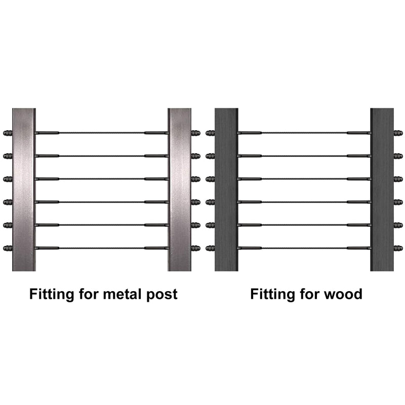 Load image into Gallery viewer, CKE 3/16" Cable Railing Swage Threaded Stud Tensioner for 2x2 Wood/Metal Post BCR06-183