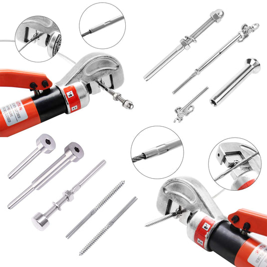 CKE Upgraded Red Hydraulic Cable Crimper Hand Tool HC05_07