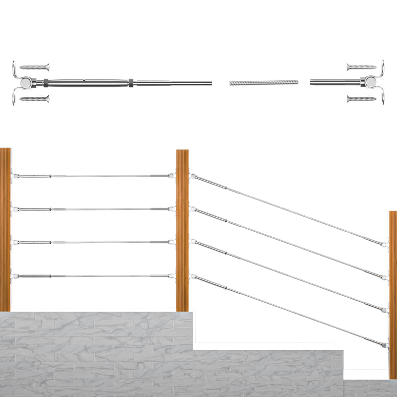 Load image into Gallery viewer, CKE 1/8" Silver Swage Toggle Turnbuckle Hardware Kit CR25_07