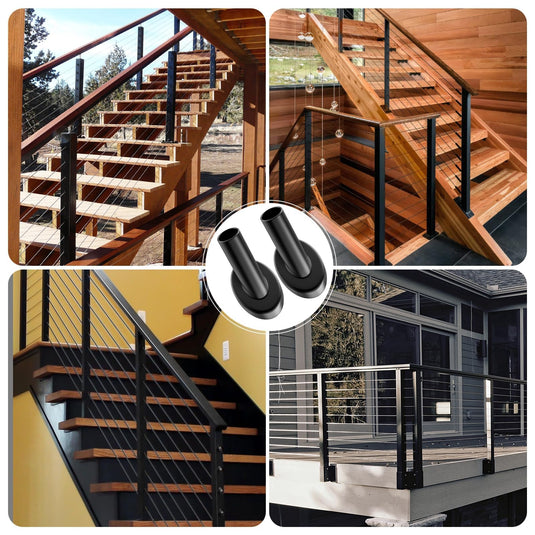 CKE Black 45 Degree 3/16" Cable Railing Angle Beveled Protector Sleeves BCR45