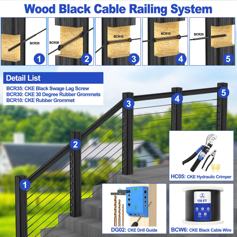 Load image into Gallery viewer, CKE 1/8" Black T316 Stainless Steel Wire Rope BCW6_08