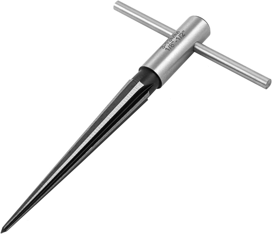 CKE 1/8" - 1/2" Tapered Straight Flute Handle Reamer T Handle Tapered Reamer Tool for Wood Plastic