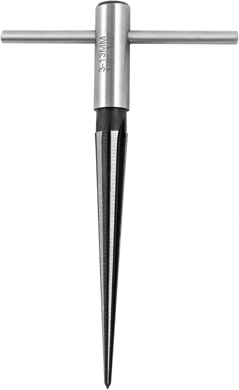 Load image into Gallery viewer, CKE 1/8&quot; - 1/2&quot; Tapered Straight Flute Handle Reamer T Handle Tapered Reamer Tool for Wood Plastic
