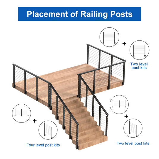 CKE 36" Angle Drilled Side Mount Post for Cable Railing_03