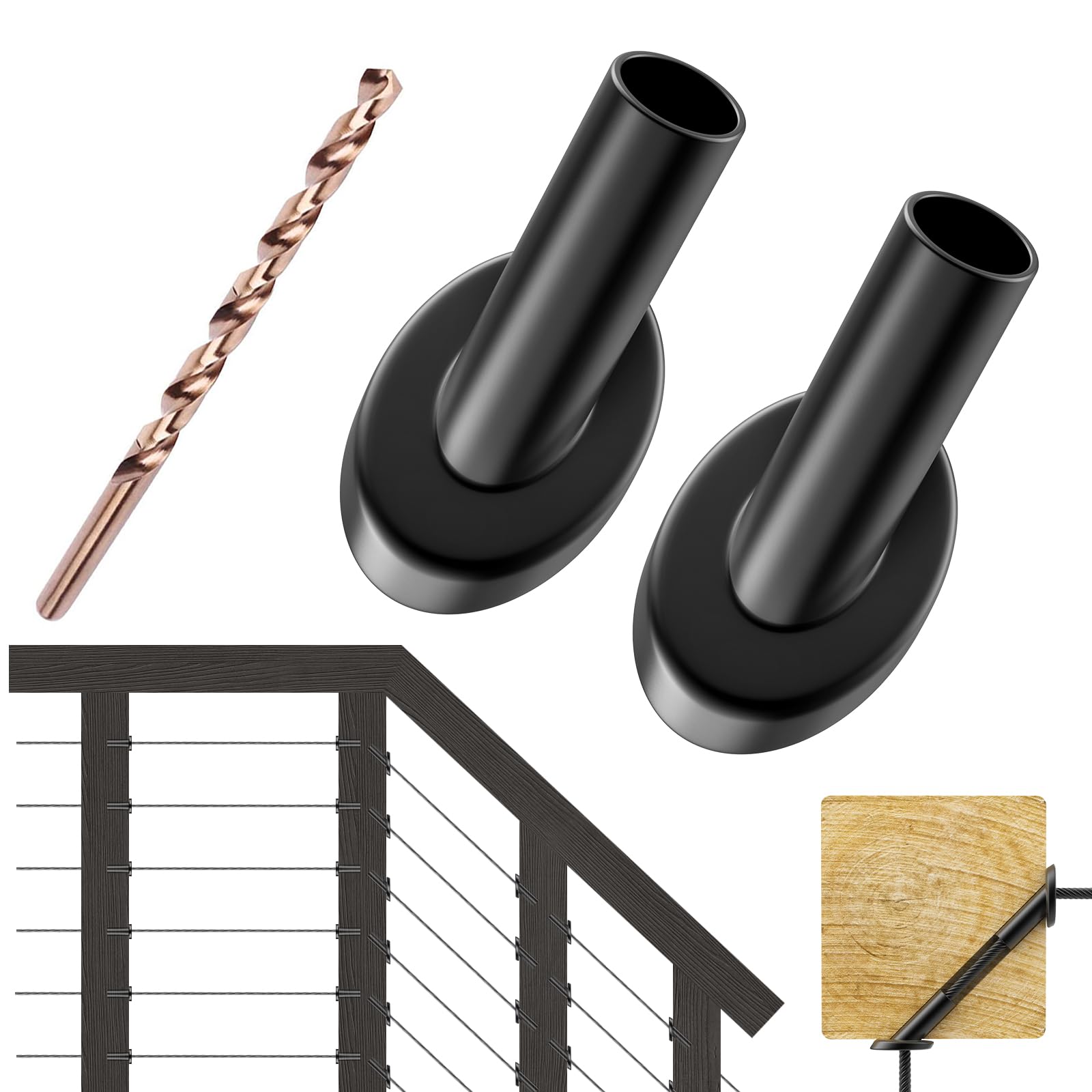 CKE Cable Railing Angle Beveled Protector Sleeves BCR03-3/16-45