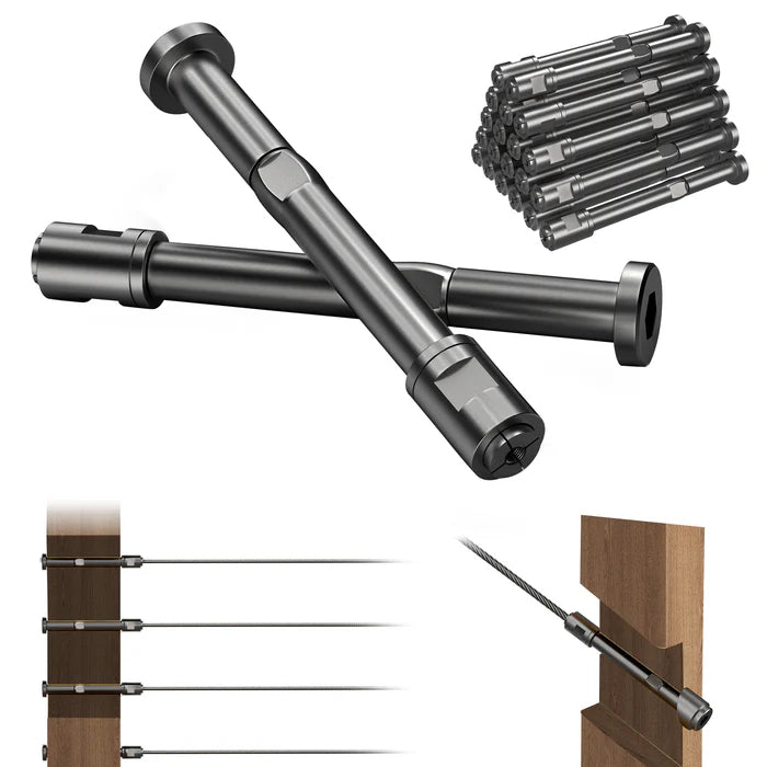 Load image into Gallery viewer, CKE 1/8&quot; Black Invisible Swageless Cable Railing Tensioner for Wood/Metal Posts, BCR301
