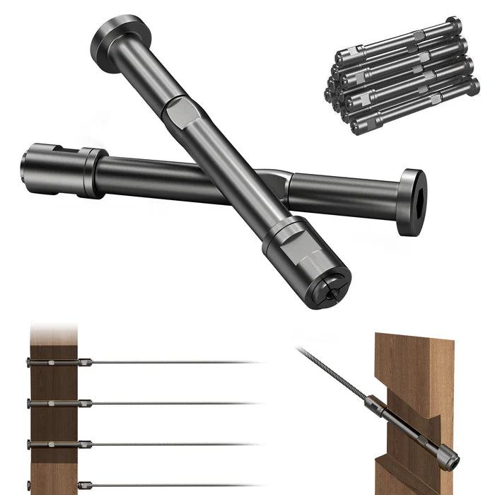 Load image into Gallery viewer, CKE 1/8&quot; Black Invisible Swageless Cable Railing Tensioner for Wood/Metal Posts, BCR301
