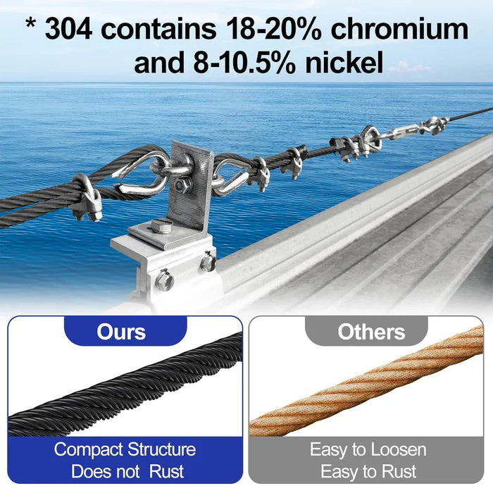 Load image into Gallery viewer, CKE 3/16&quot; Black T304 Stainless Steel Cable BCW6-3/16
