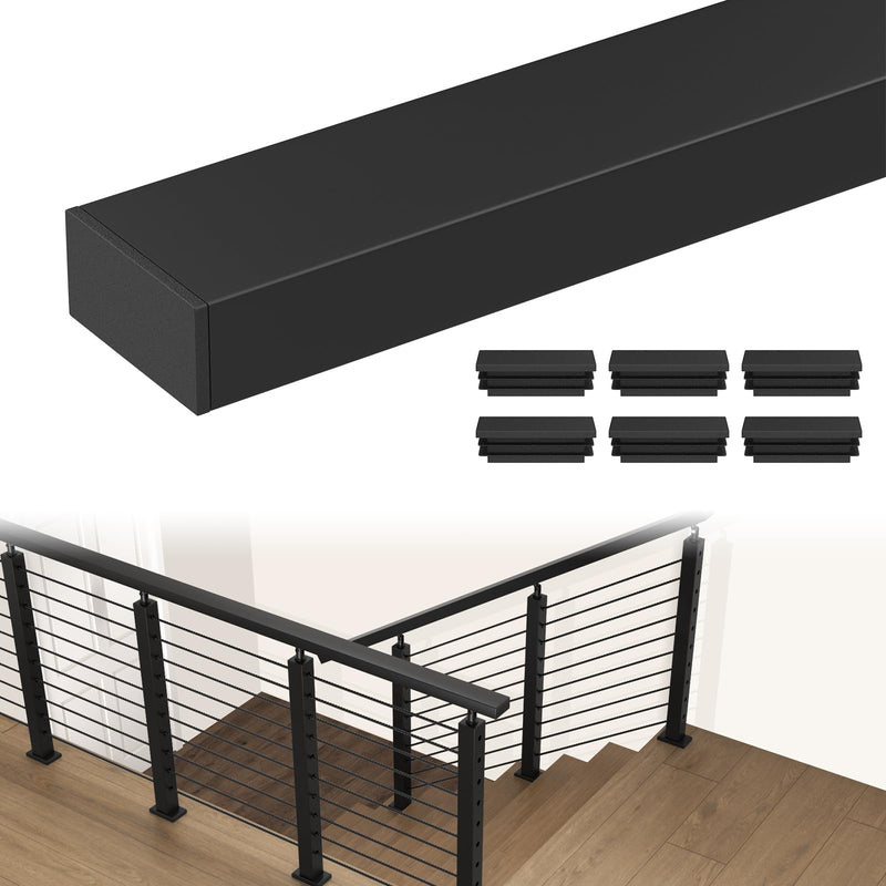 Load image into Gallery viewer, CKE 6&#39;6&#39;&#39; Stainless Steel Black Cable Railing Handrails
