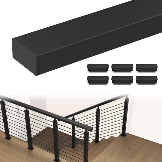 CKE 6'6'' Stainless Steel Black Cable Railing Handrails