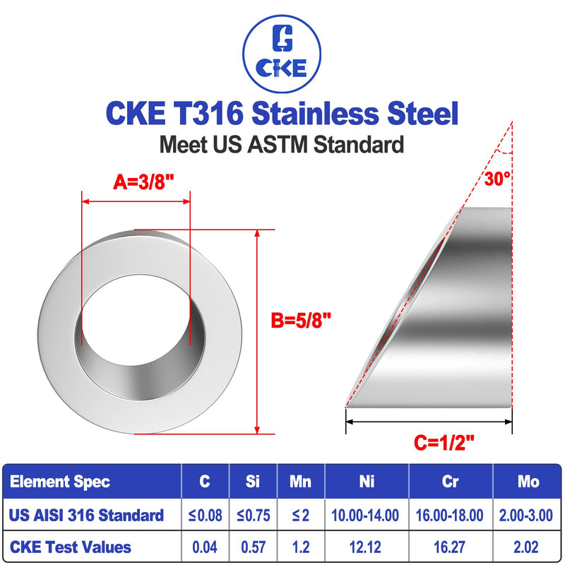 Load image into Gallery viewer, CKE 3/8&quot; ID 30° Angle Beveled Washers
