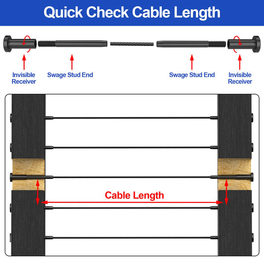 CKE Black Invisible Cable Railing Kit