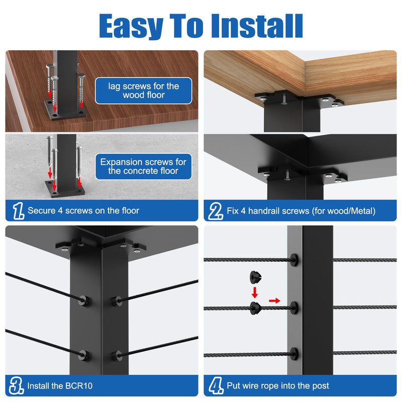 Load image into Gallery viewer, CKE 35&quot; Cable Railing L-Drilled Corner Post CP02_03
