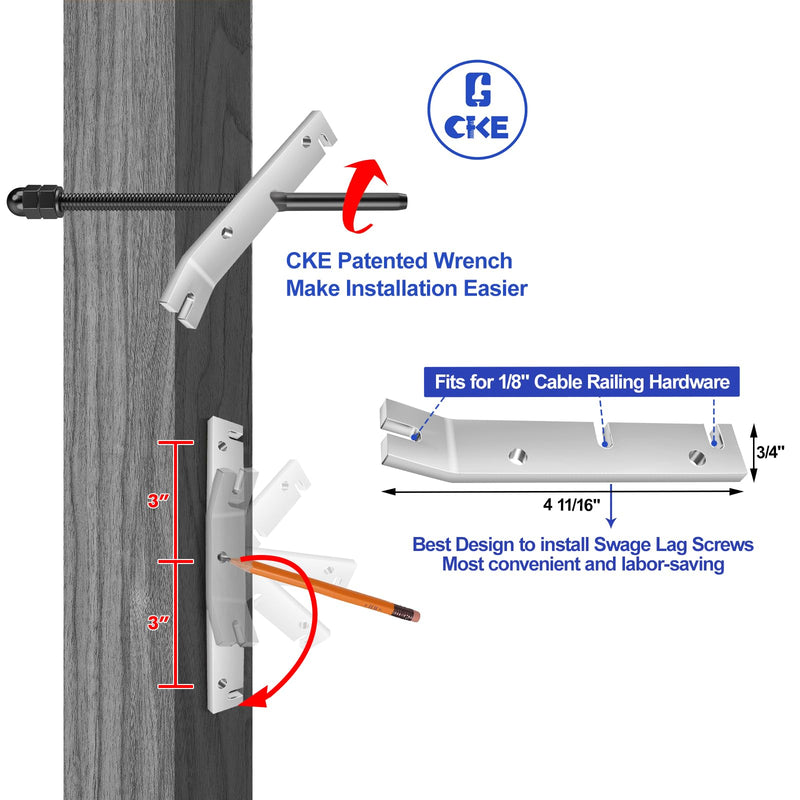 Load image into Gallery viewer, CKE 6&quot; Black Swage Threaded Stud for 1/8&quot; cable railing
