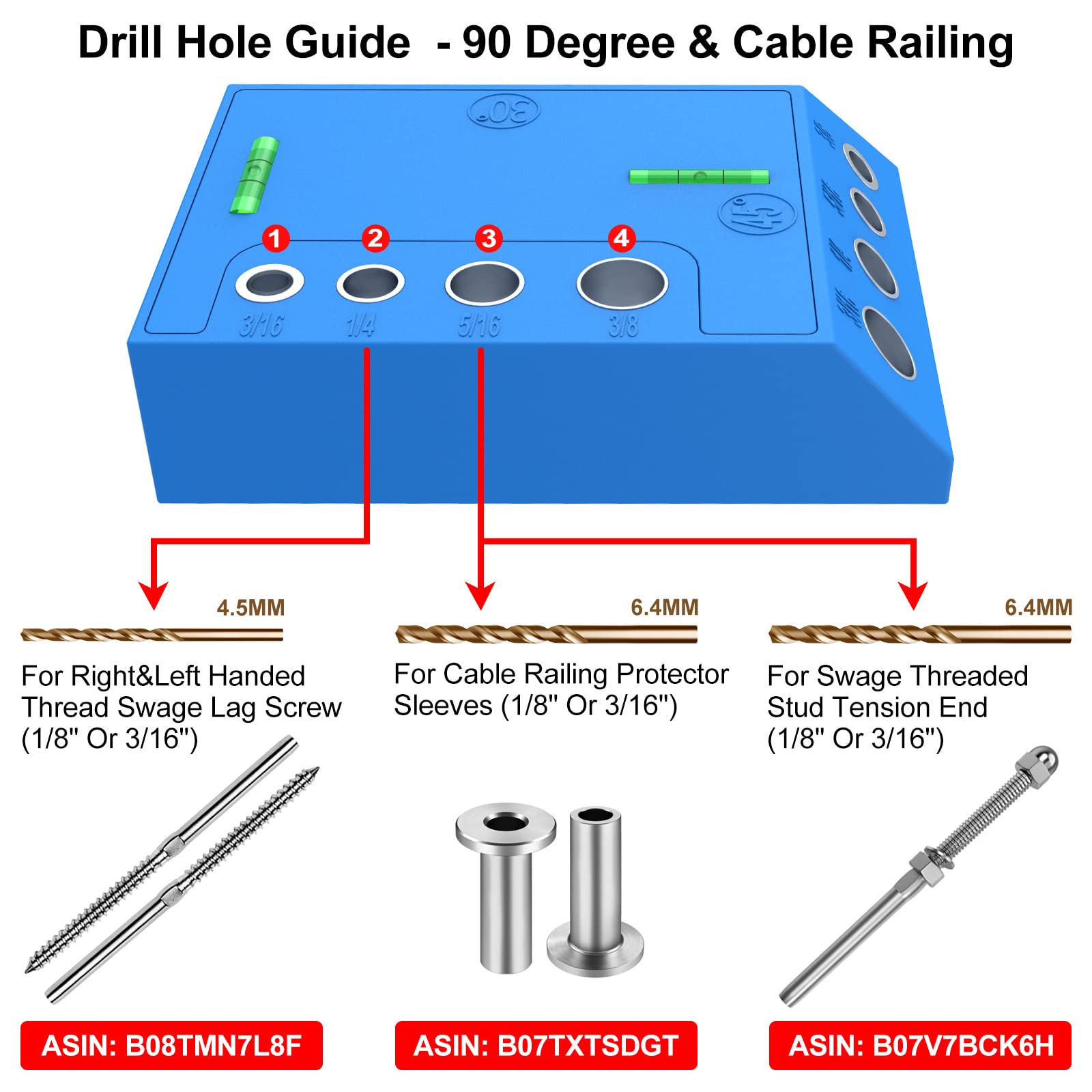 CKE Upgraded 30 45 90 Degree Angle Drill Hole Guide Jig  DG02_03