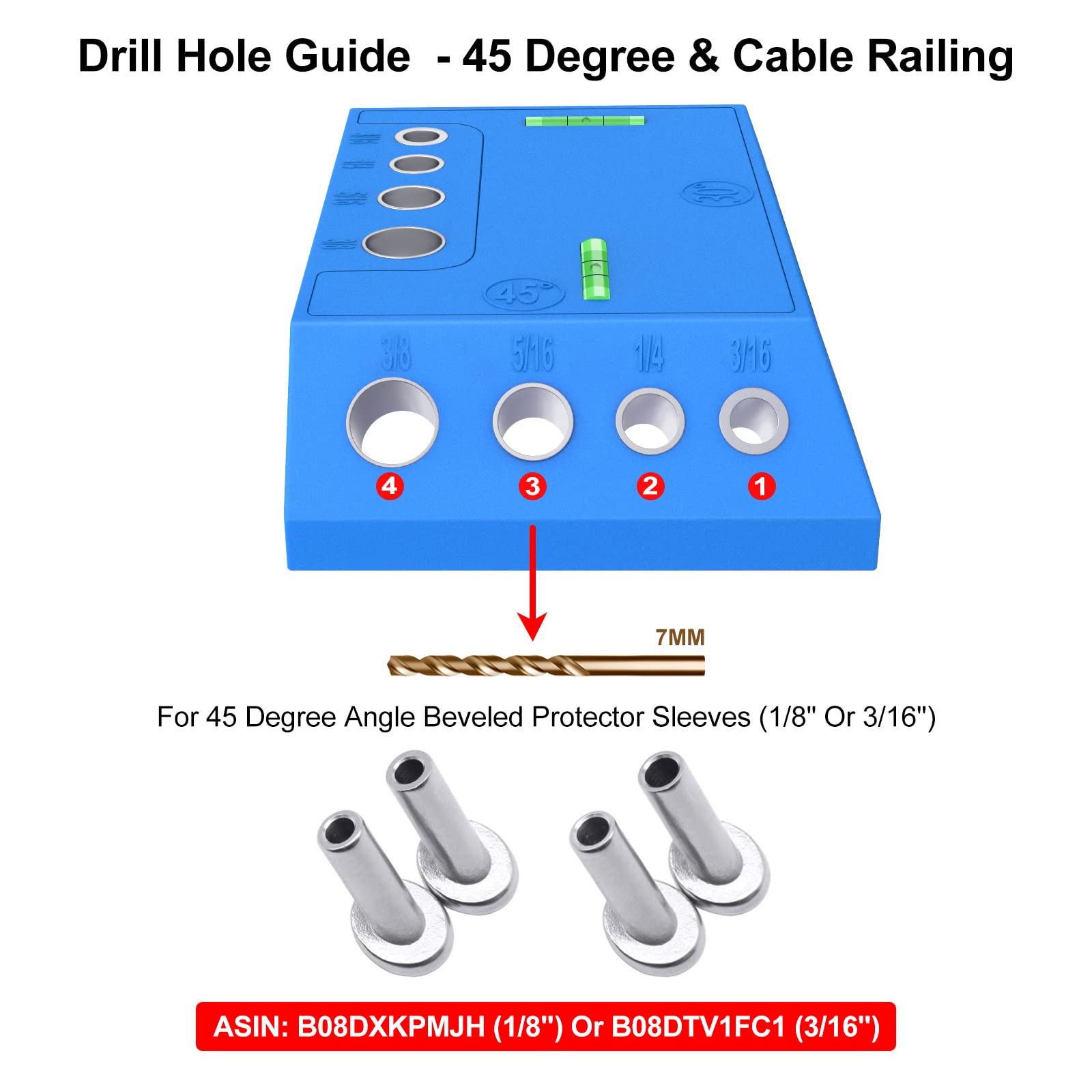 CKE Upgraded 30 45 90 Degree Angle Drill Hole Guide Jig  DG02_04