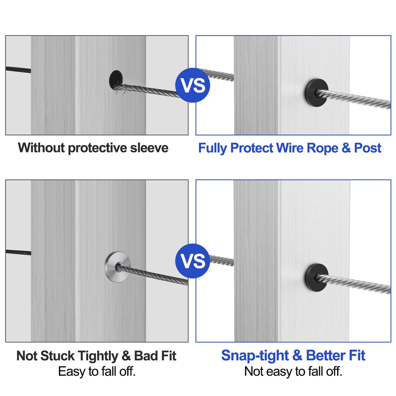 Load image into Gallery viewer, CKE 1/8&quot; 5/32&quot; 3/16&quot; Black Cable Railing Rubber Grommets Protective Sleeves BCR10
