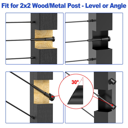 CKE Black Invisible Cable Railing Kit